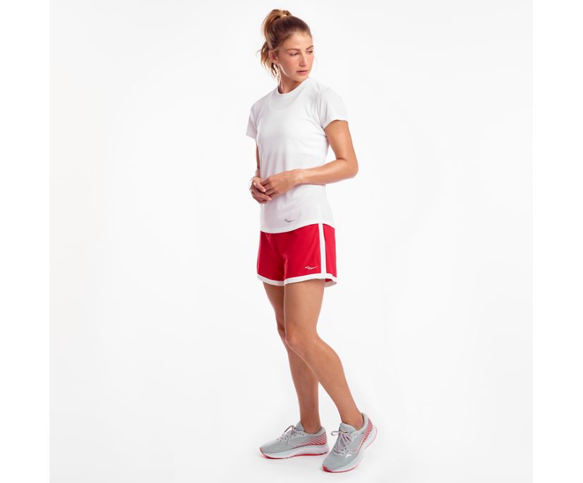 Women's Saucony Stopwatch Short Sleeve Shirts White | Singapore 303JPQJ